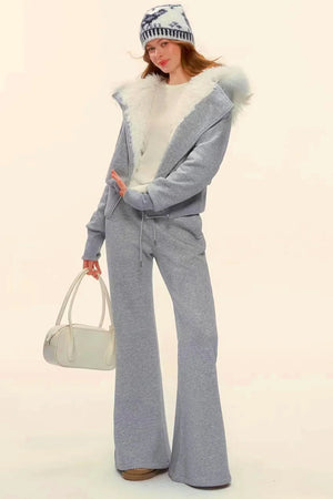 Retro Fleece Hooded Jacket Set-Up