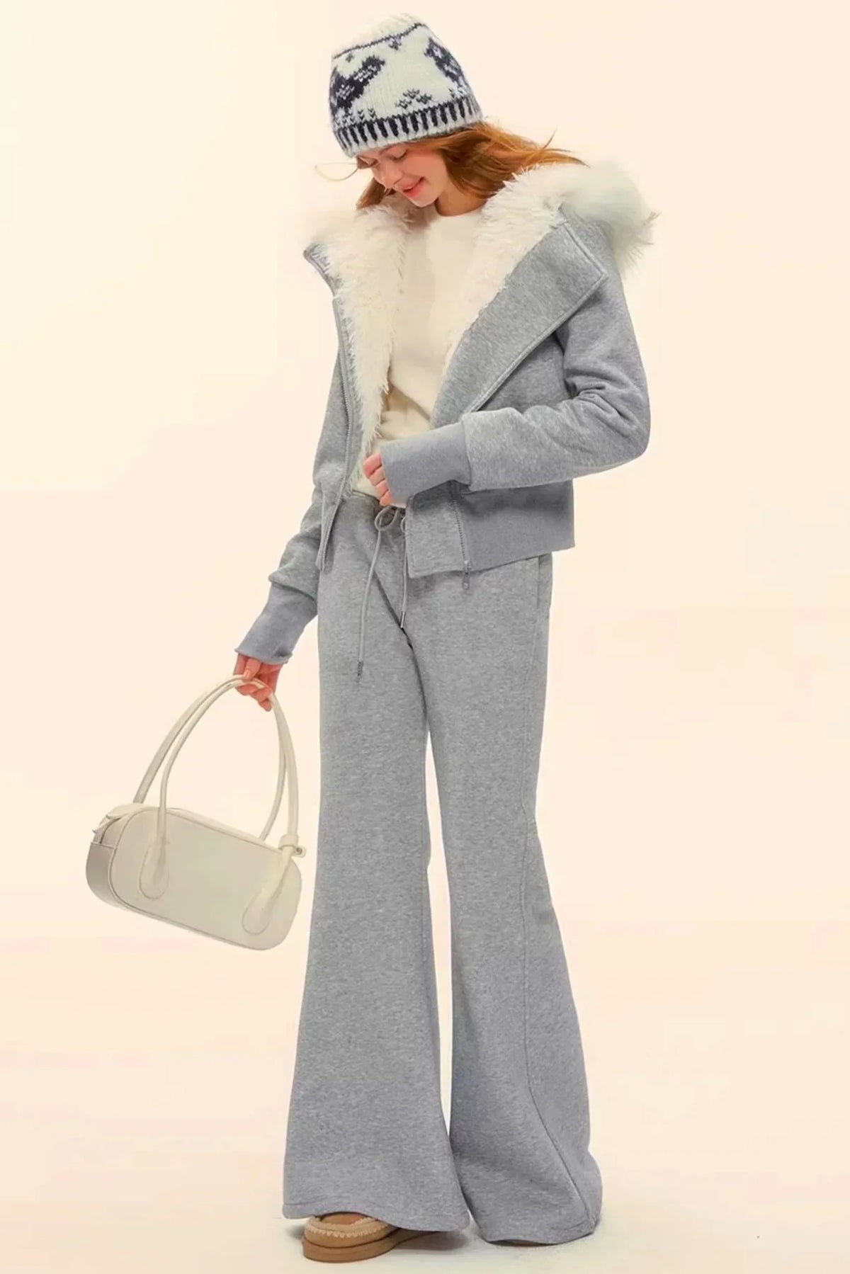 Retro Fleece Hooded Jacket Set-Up
