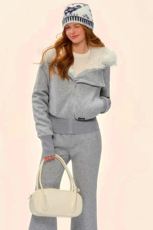 Retro Fleece Hooded Jacket Set-Up