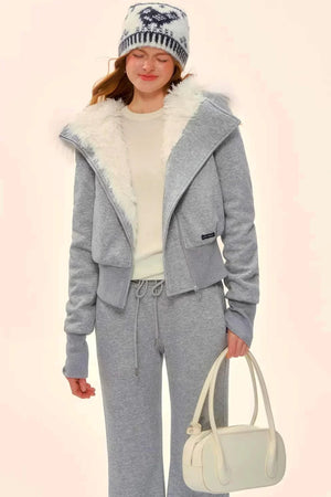 Retro Fleece Hooded Jacket Set-Up