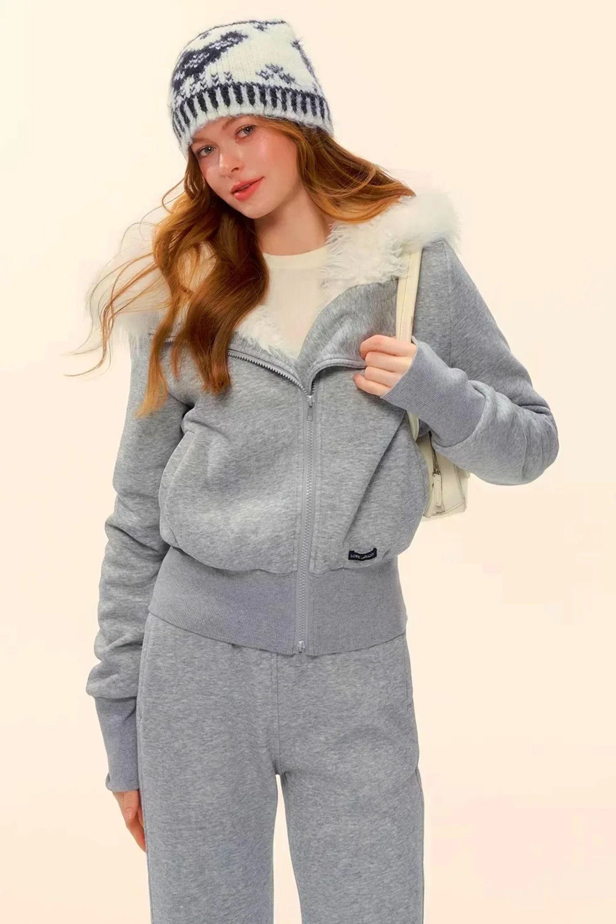 Retro Fleece Hooded Jacket Set-Up