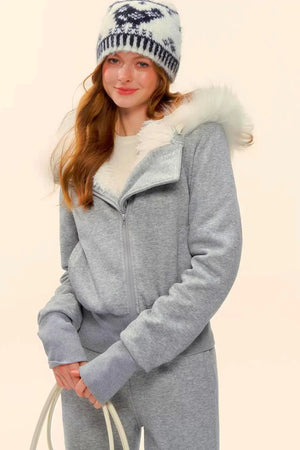 Retro Fleece Hooded Jacket Set-Up