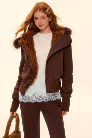 Retro Fleece Hooded Jacket Set-Up