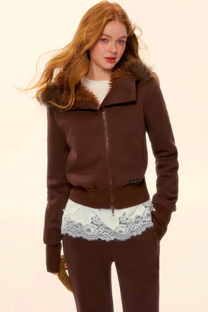 Retro Fleece Hooded Jacket Set-Up