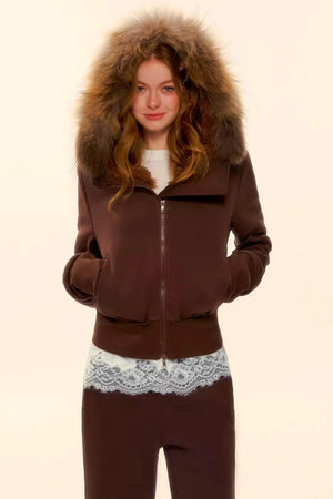 Retro Fleece Hooded Jacket Set-Up