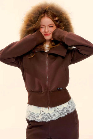 Retro Fleece Hooded Jacket Set-Up