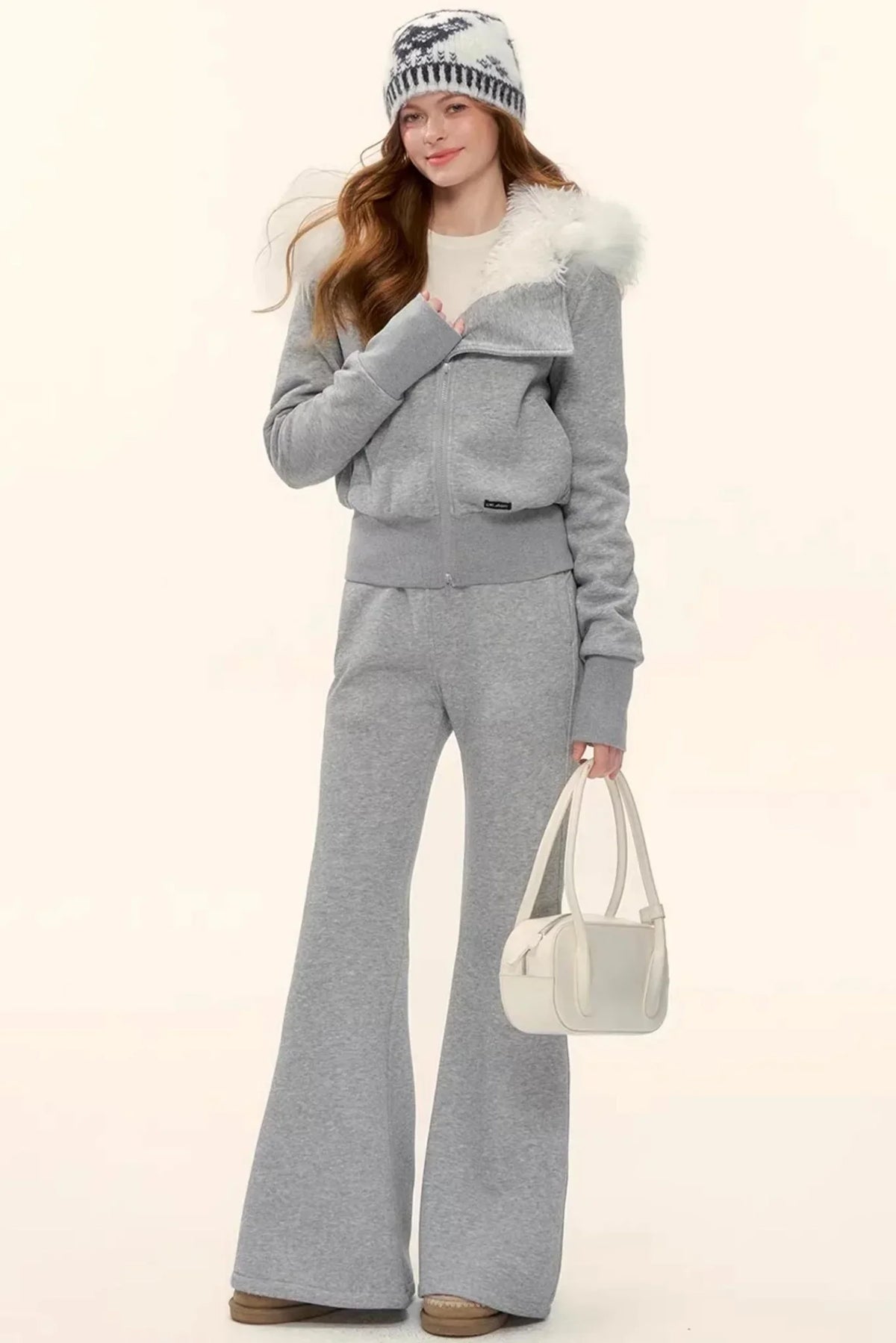 Retro Fleece-Lined Hooded Jacket Set-Up