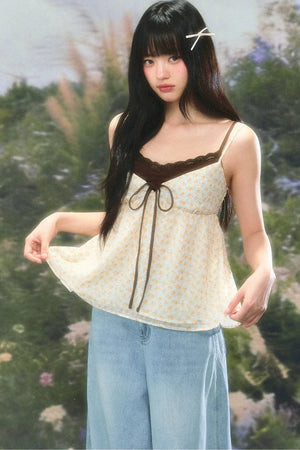 Retro Floral Camisole Top Set-Up
