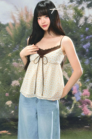Retro Floral Camisole Top Set-Up
