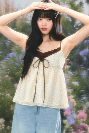 Retro Floral Camisole Top Set-Up