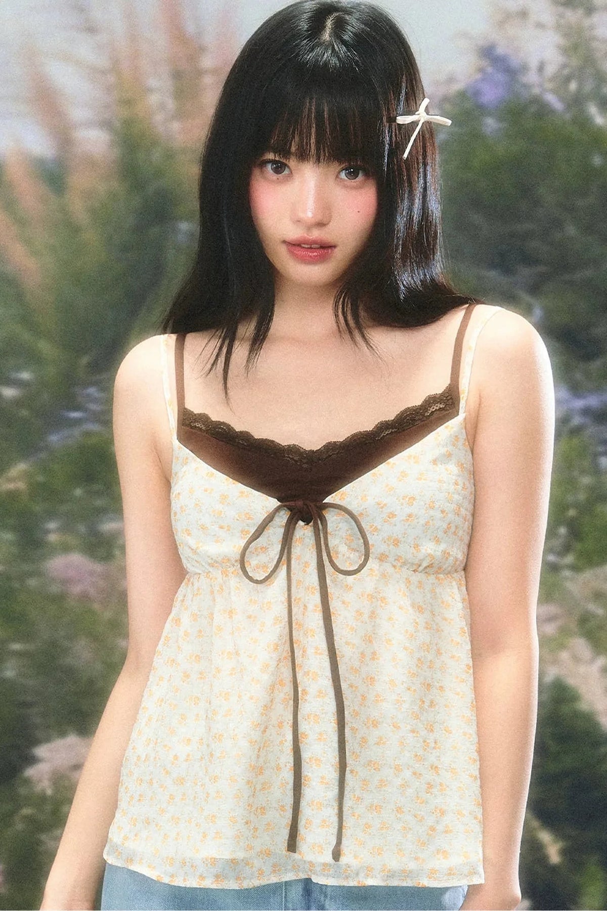 Retro Floral Camisole Top Set-Up