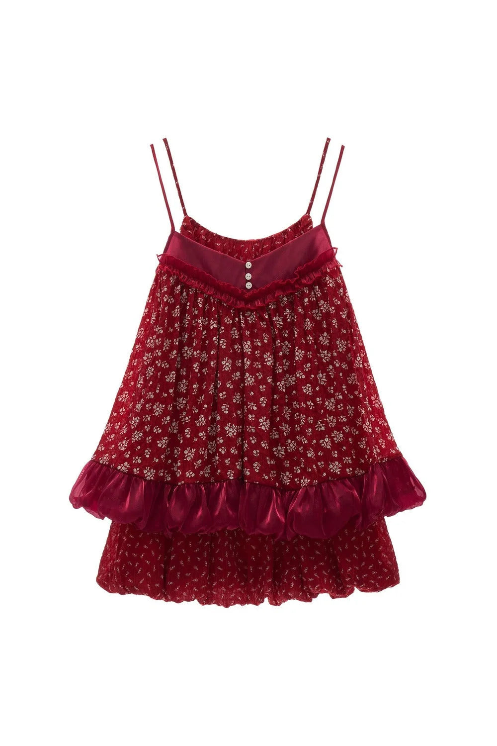 Retro Floral Suspender Dress Set-Up