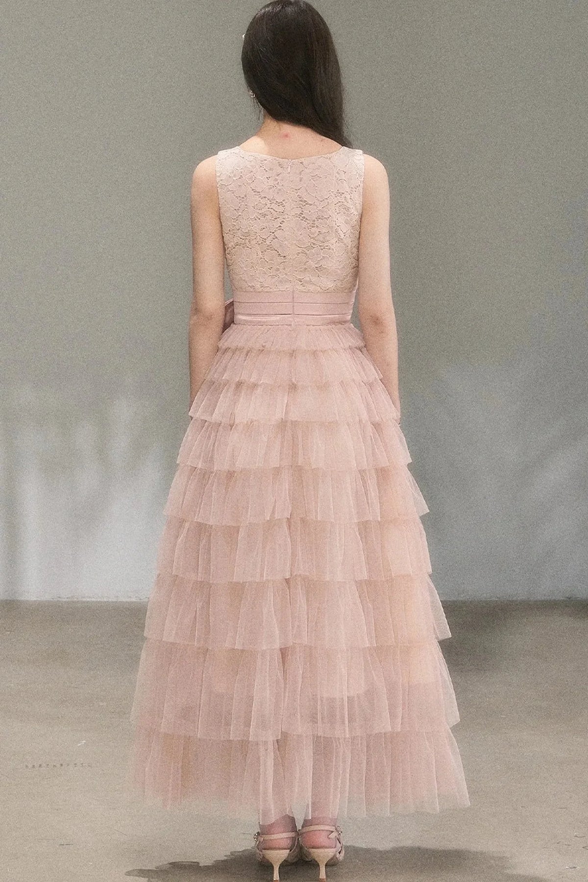 Retro French Lace Cake Dress