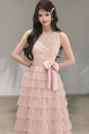 Retro French Lace Cake Dress