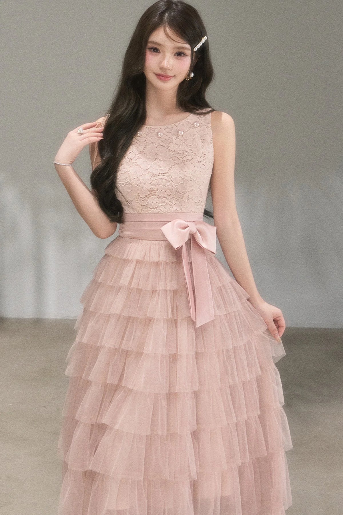 Retro French Lace Cake Dress
