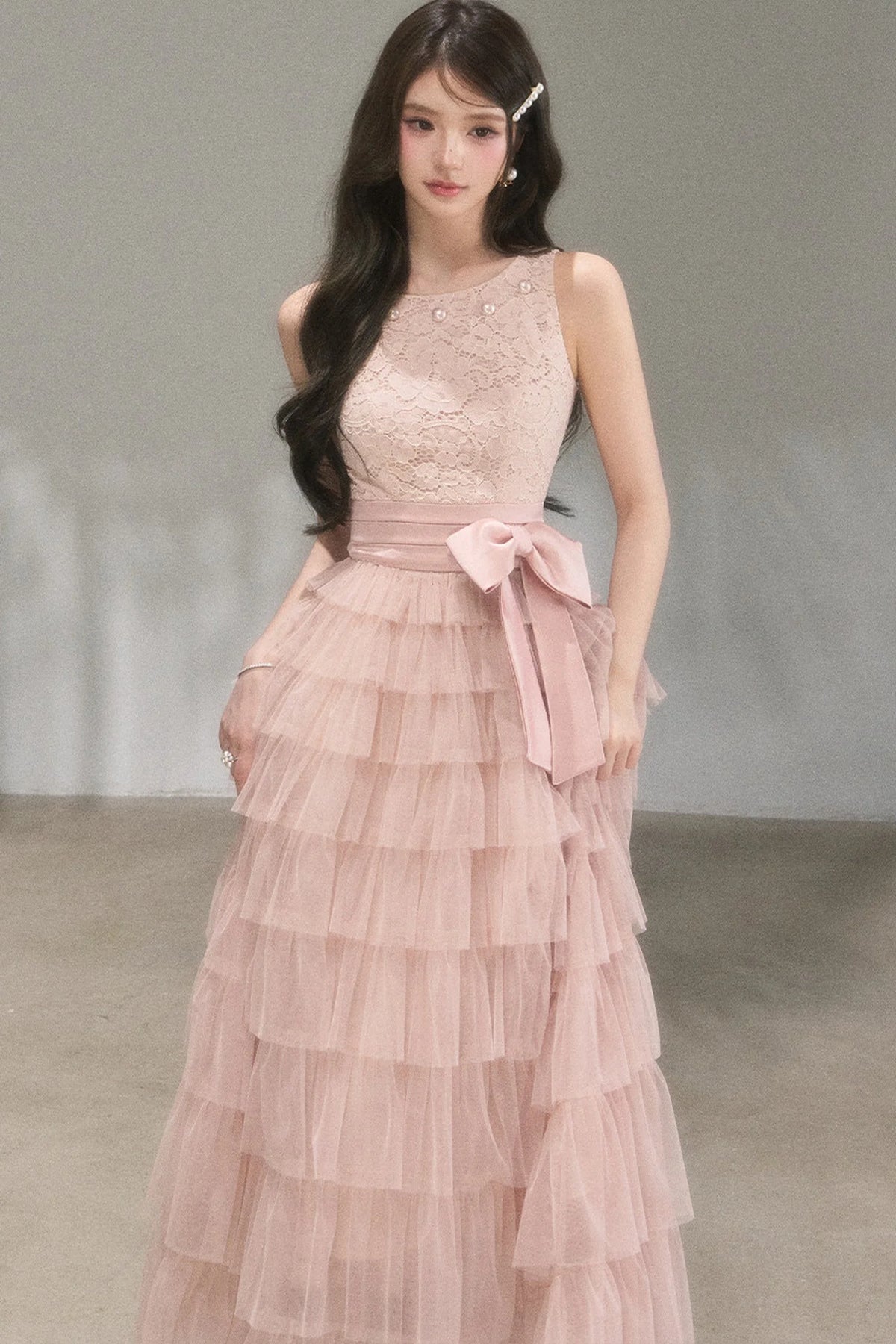 Retro French Lace Cake Dress