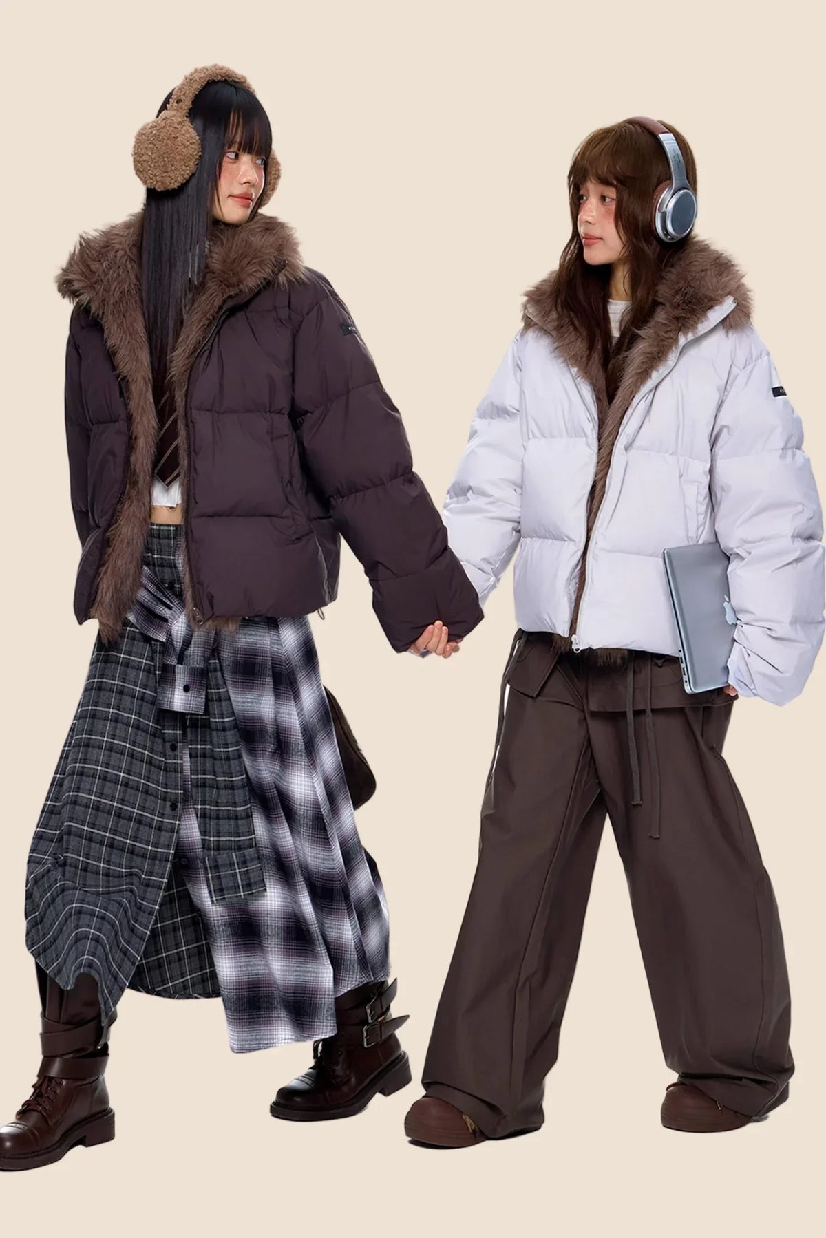 Retro Fur Collar Down Coat