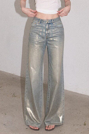 Retro Gradient Cotton Jeans