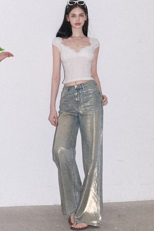 Retro Gradient Cotton Jeans