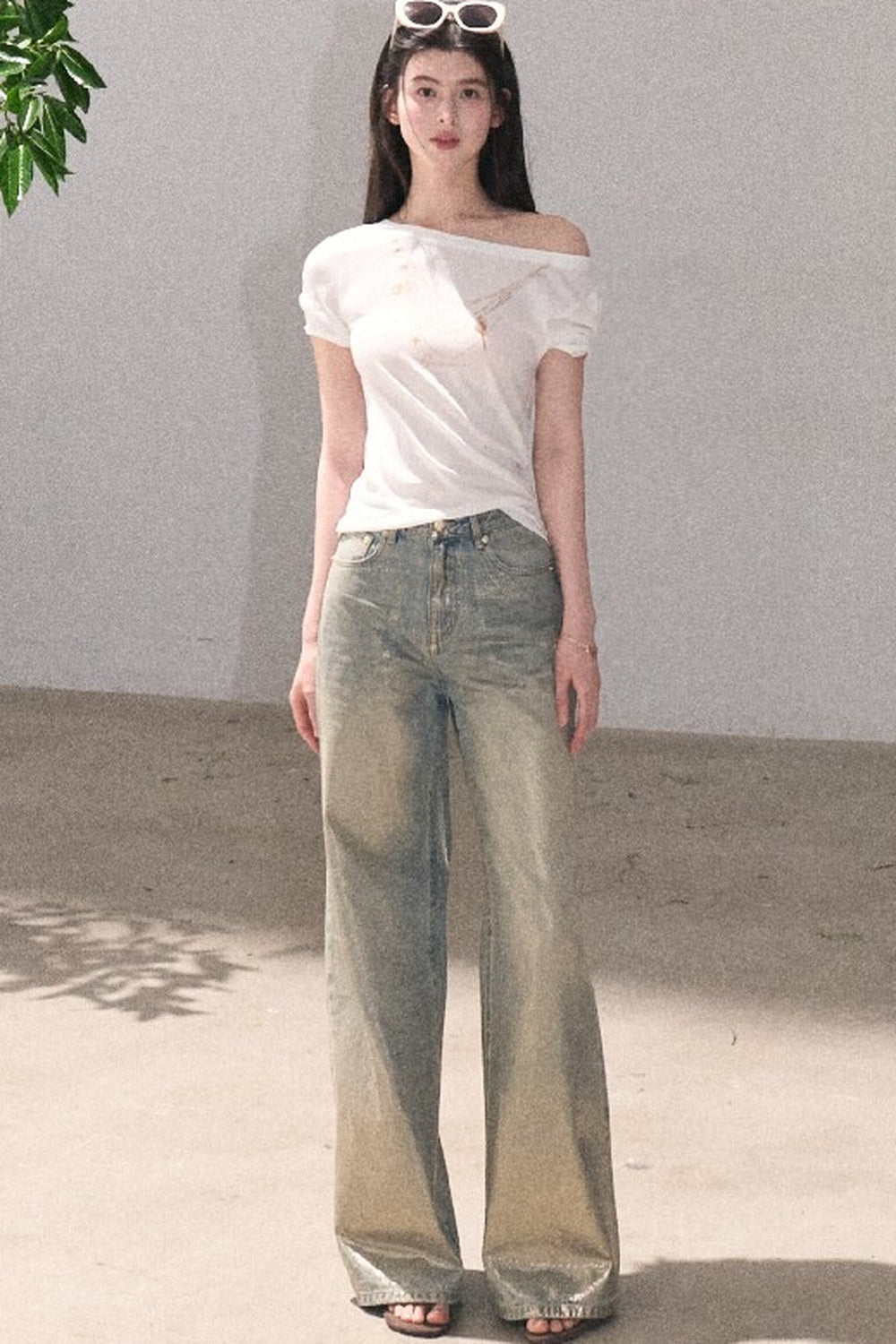 Retro Gradient Cotton Jeans