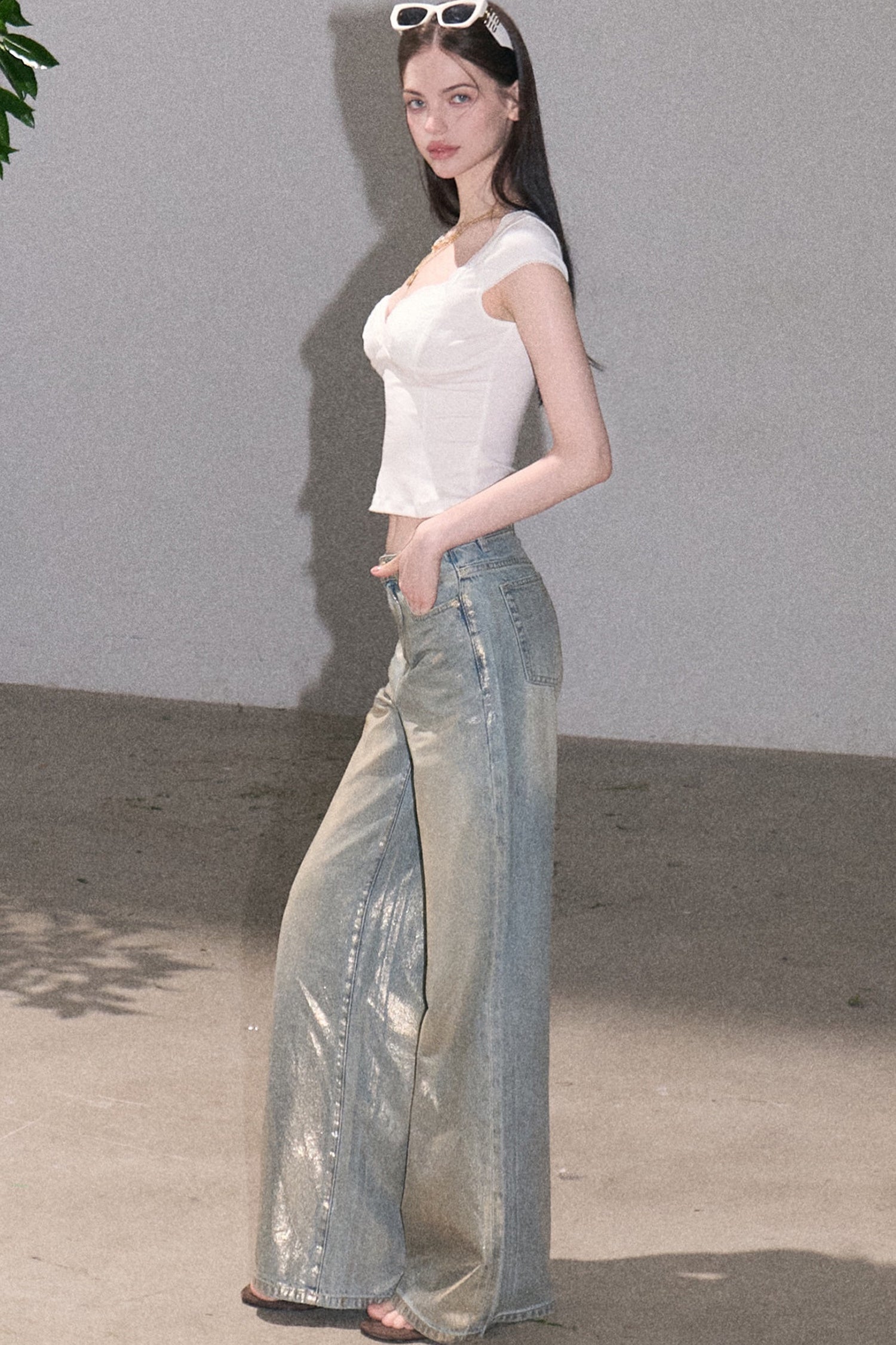 Retro Gradient Cotton Jeans