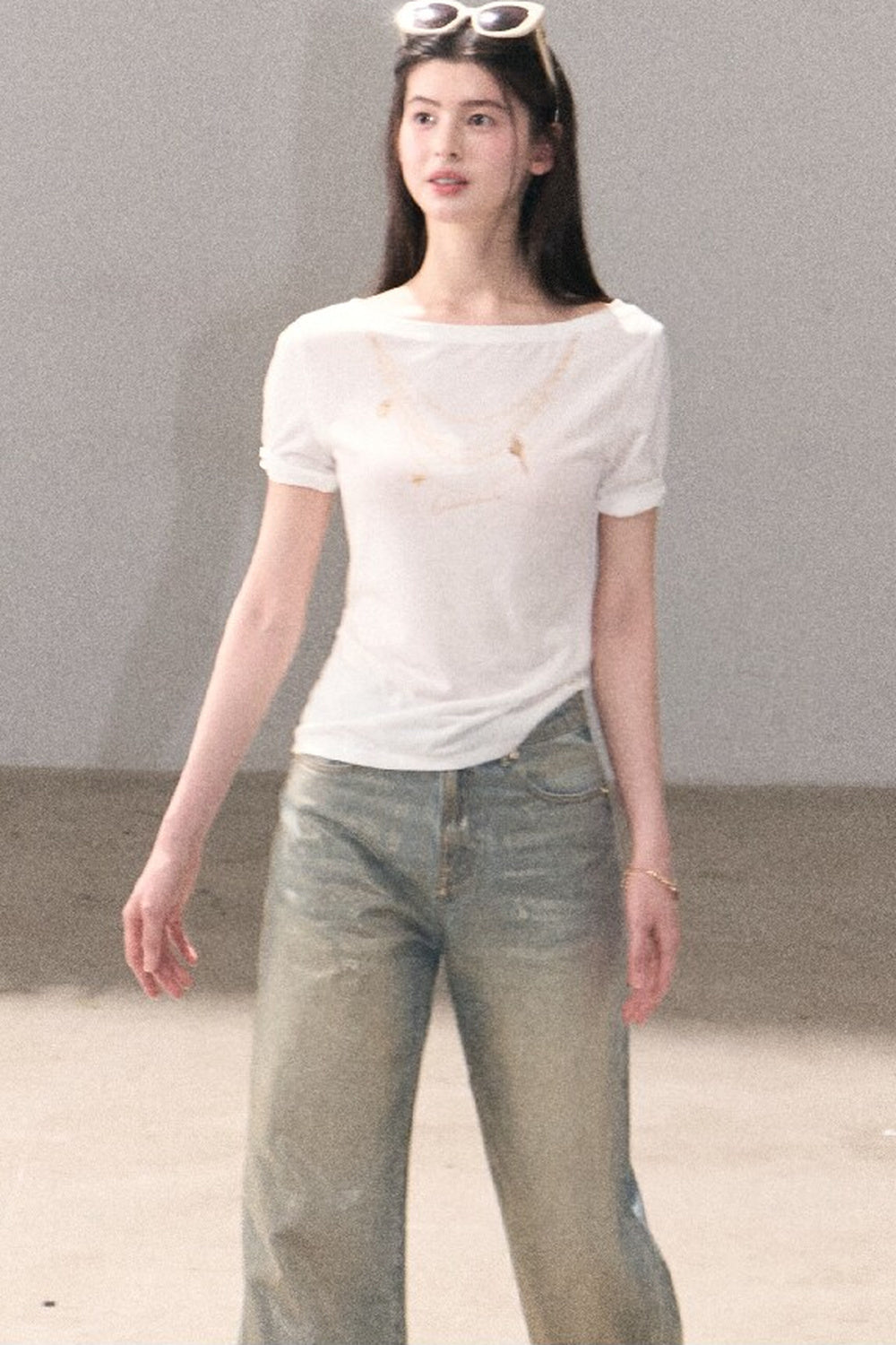Retro Gradient Cotton Jeans
