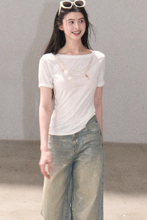 Retro Gradient Cotton Jeans
