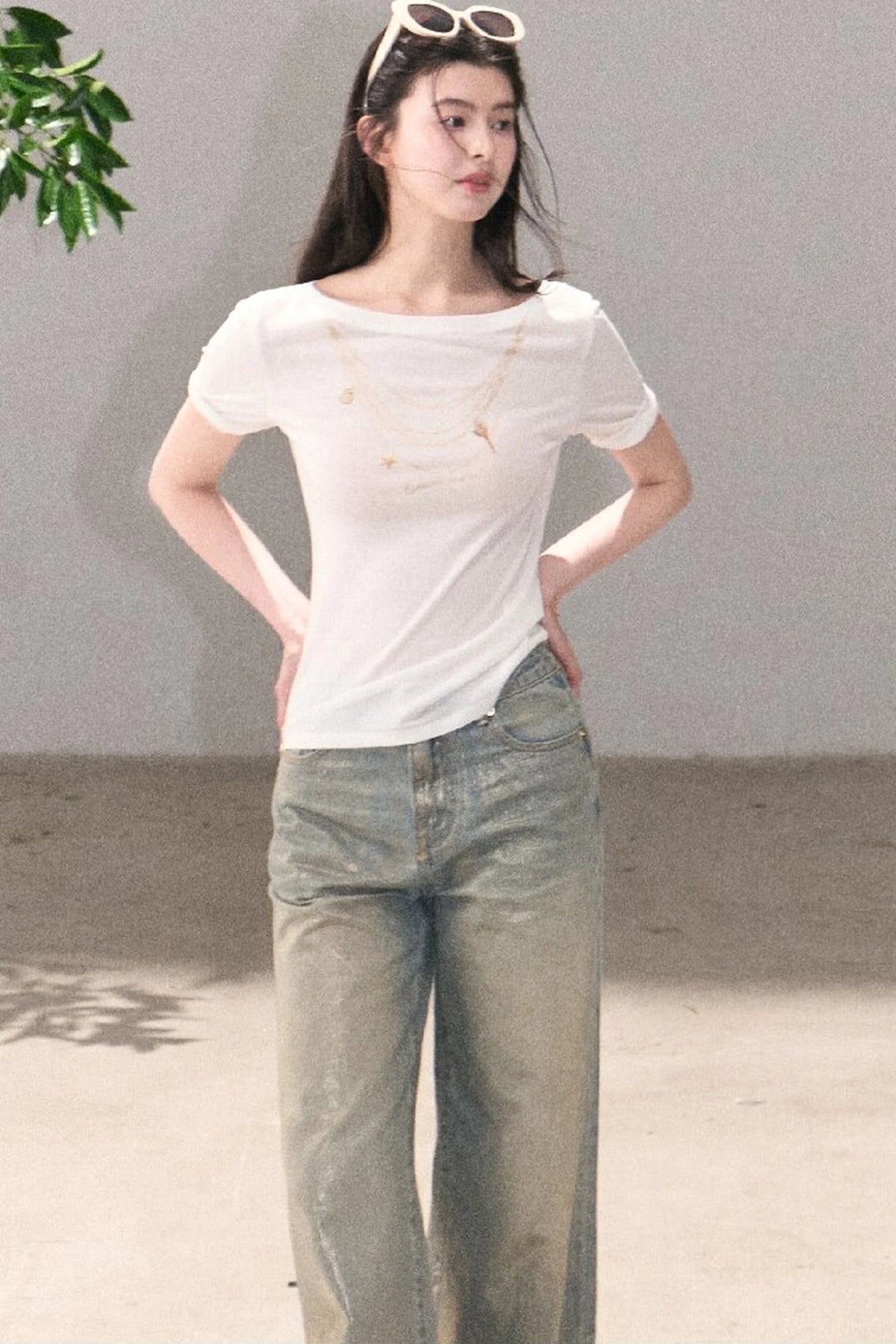 Retro Gradient Cotton Jeans