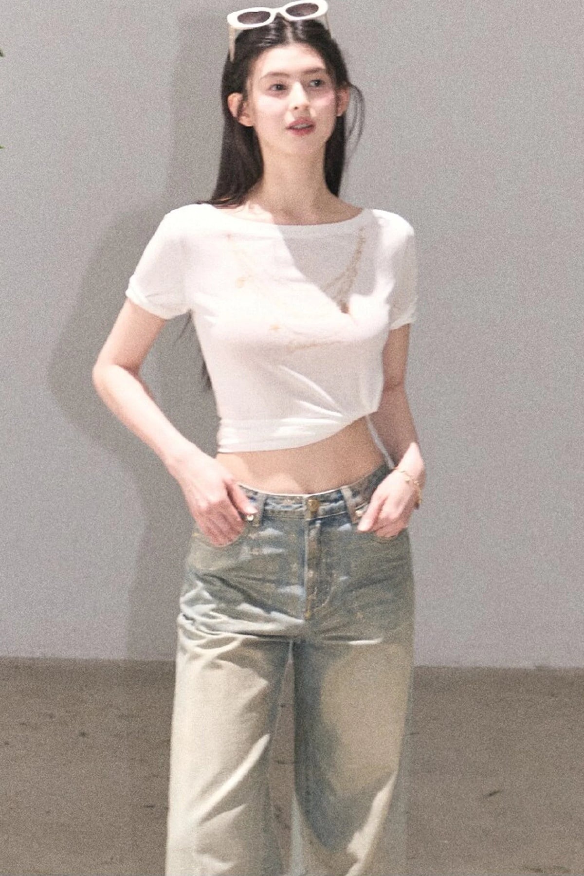 Retro Gradient Cotton Jeans