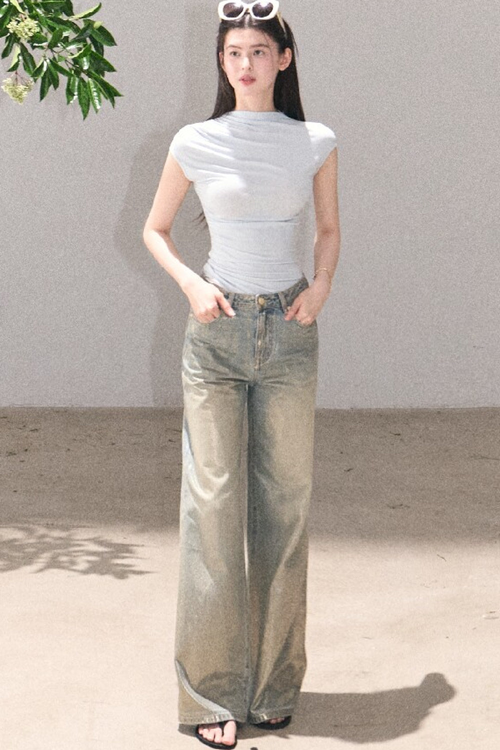 Retro Gradient Cotton Jeans