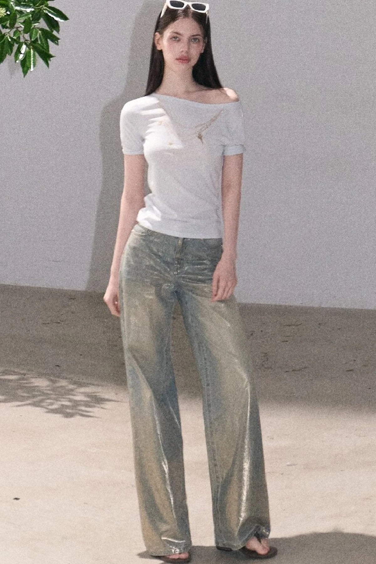 Retro Gradient Cotton Jeans