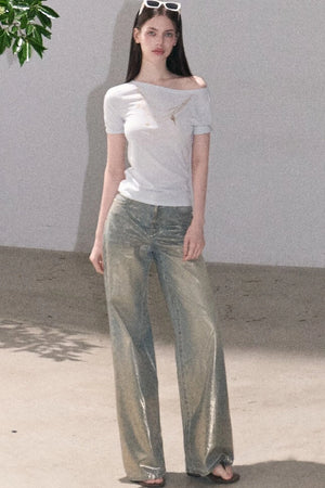 Retro Gradient Cotton Jeans