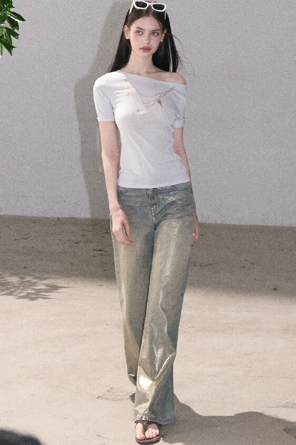 Retro Gradient Cotton Jeans