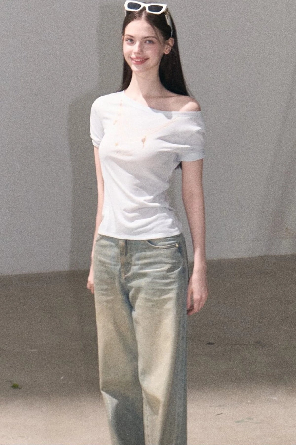 Retro Gradient Cotton Jeans