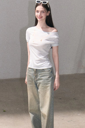 Retro Gradient Cotton Jeans
