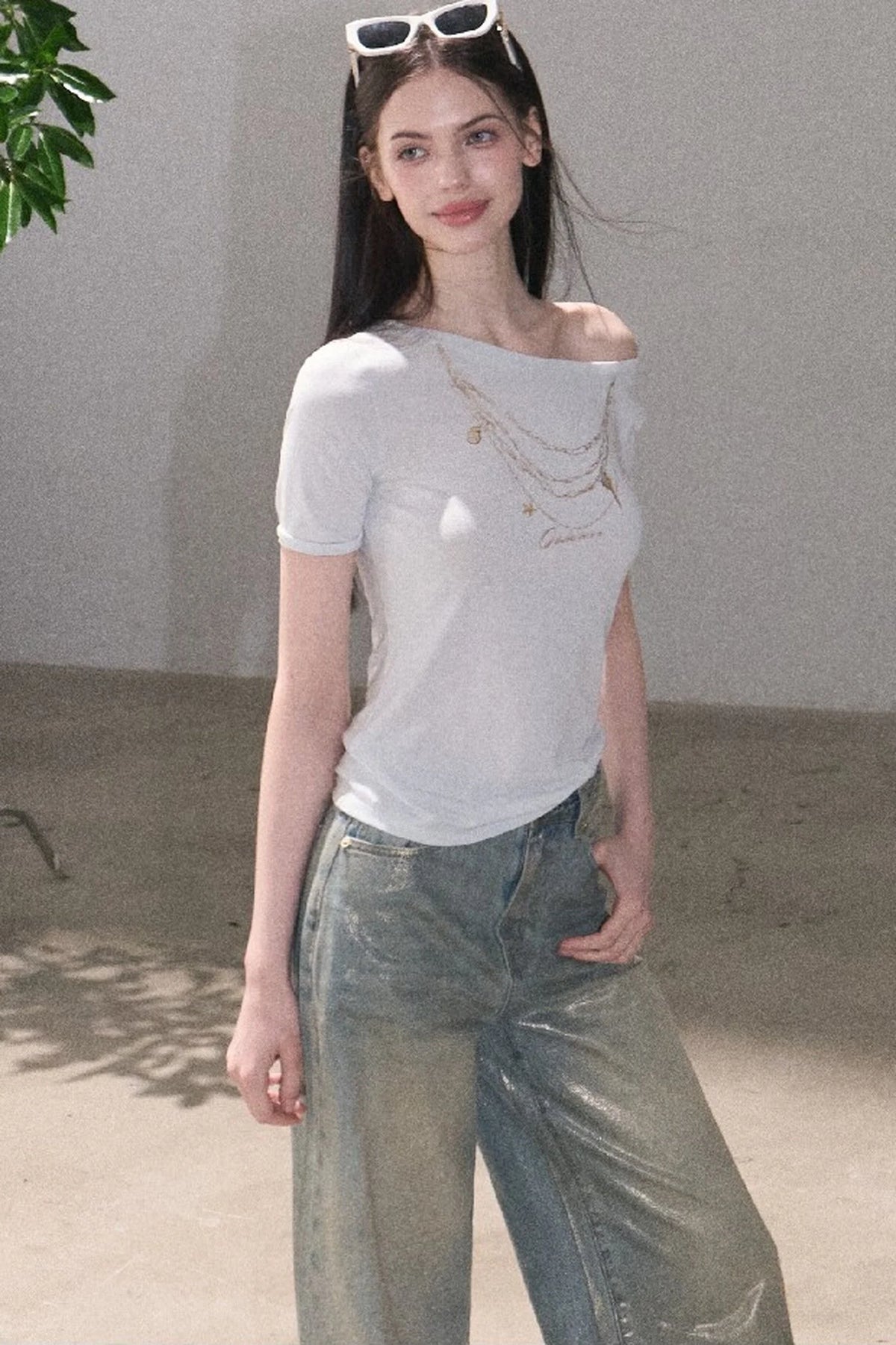Retro Gradient Cotton Jeans