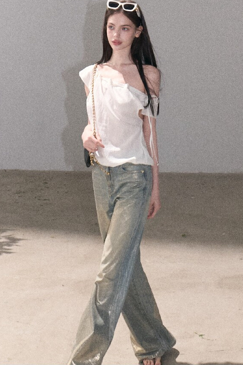 Retro Gradient Cotton Jeans