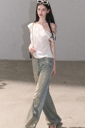 Retro Gradient Cotton Jeans