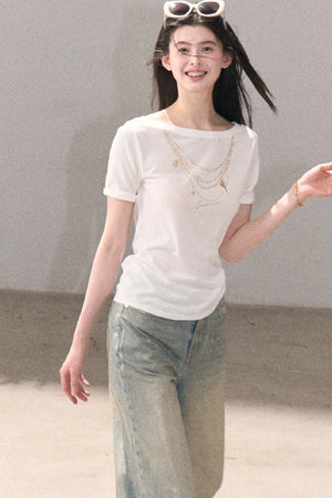 Retro Gradient Cotton Jeans