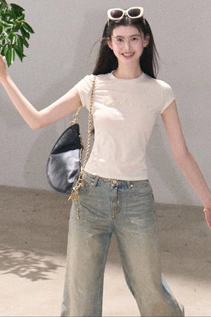 Retro Gradient Cotton Jeans