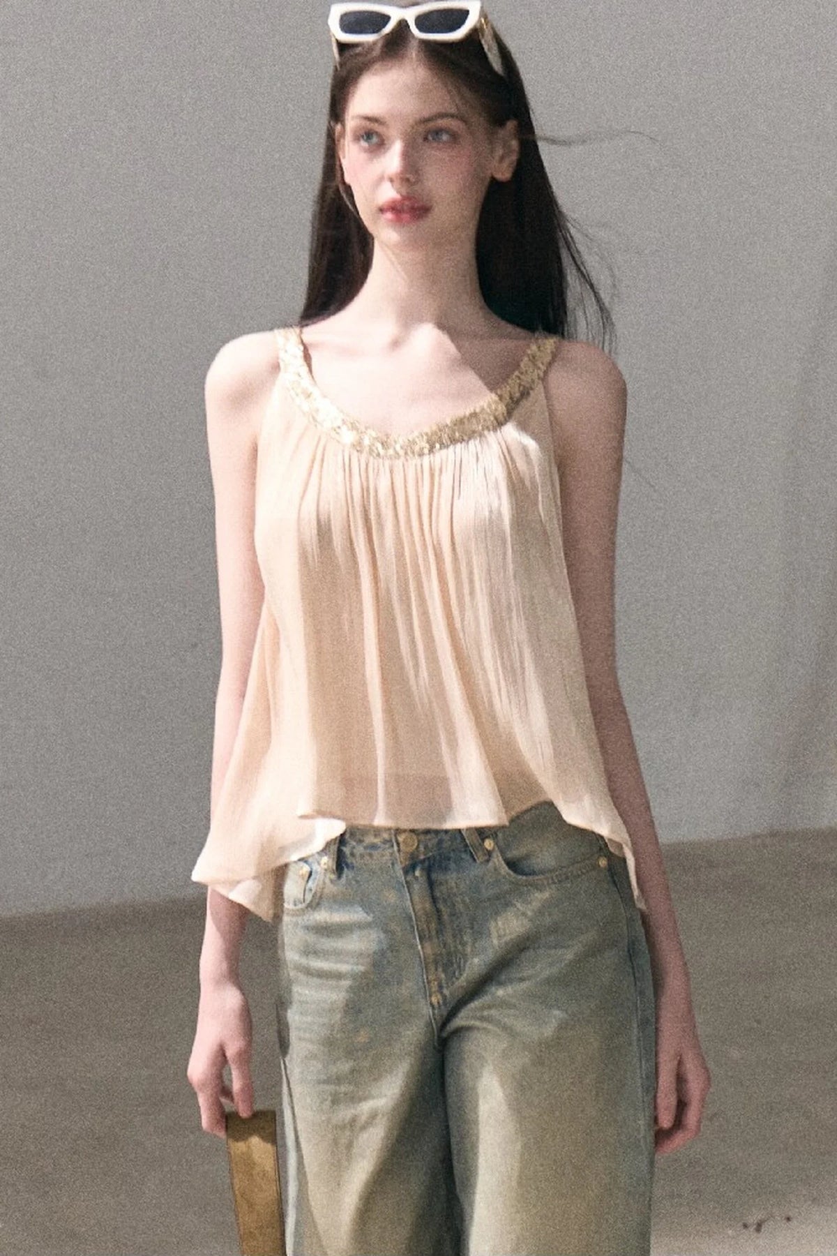 Retro Gradient Cotton Jeans