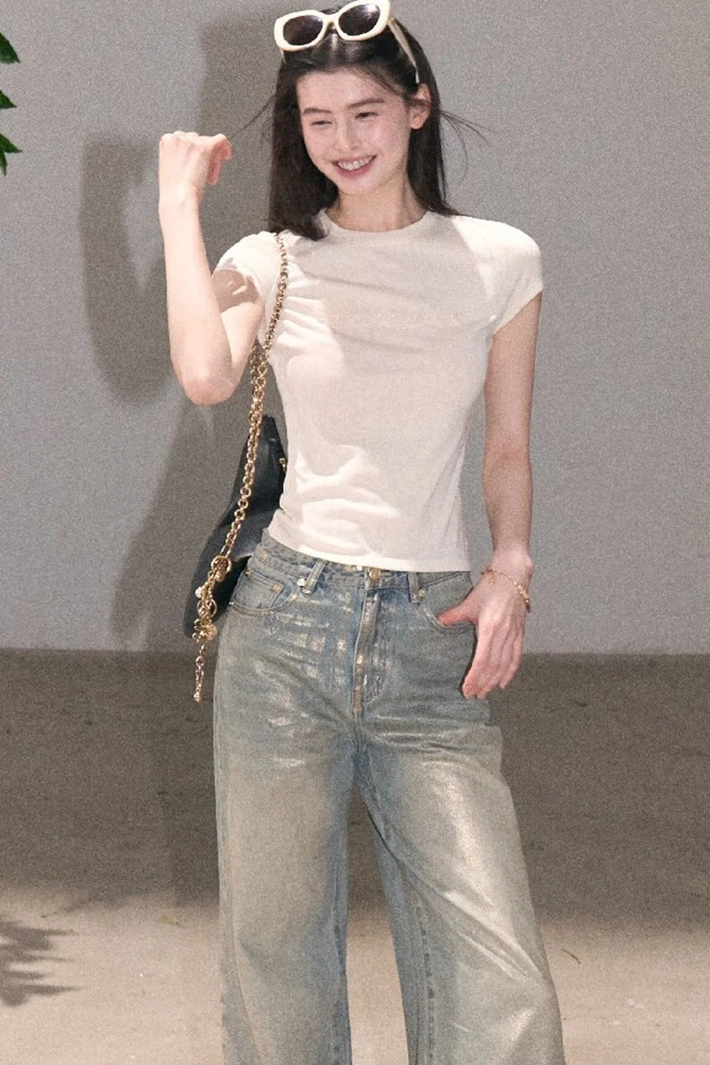 Retro Gradient Cotton Jeans