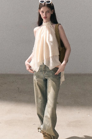 Retro Gradient Cotton Jeans