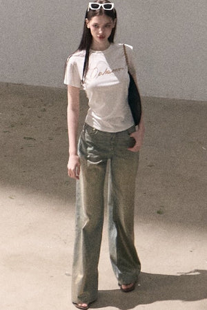 Retro Gradient Cotton Jeans