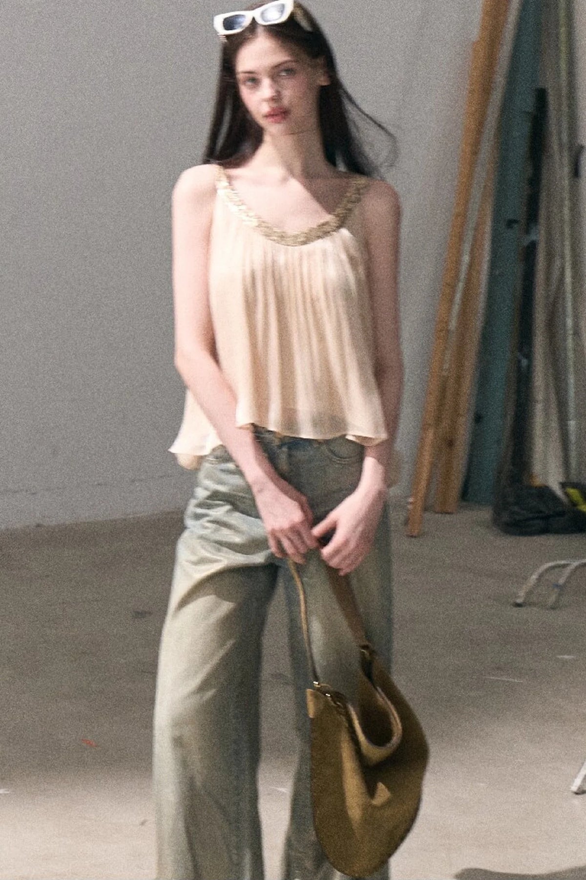 Retro Gradient Cotton Jeans
