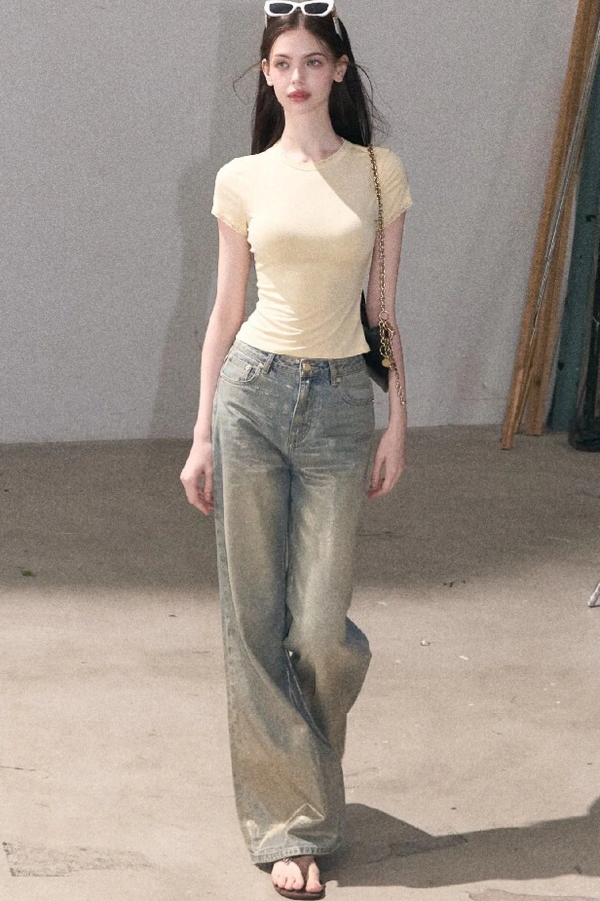 Retro Gradient Cotton Jeans