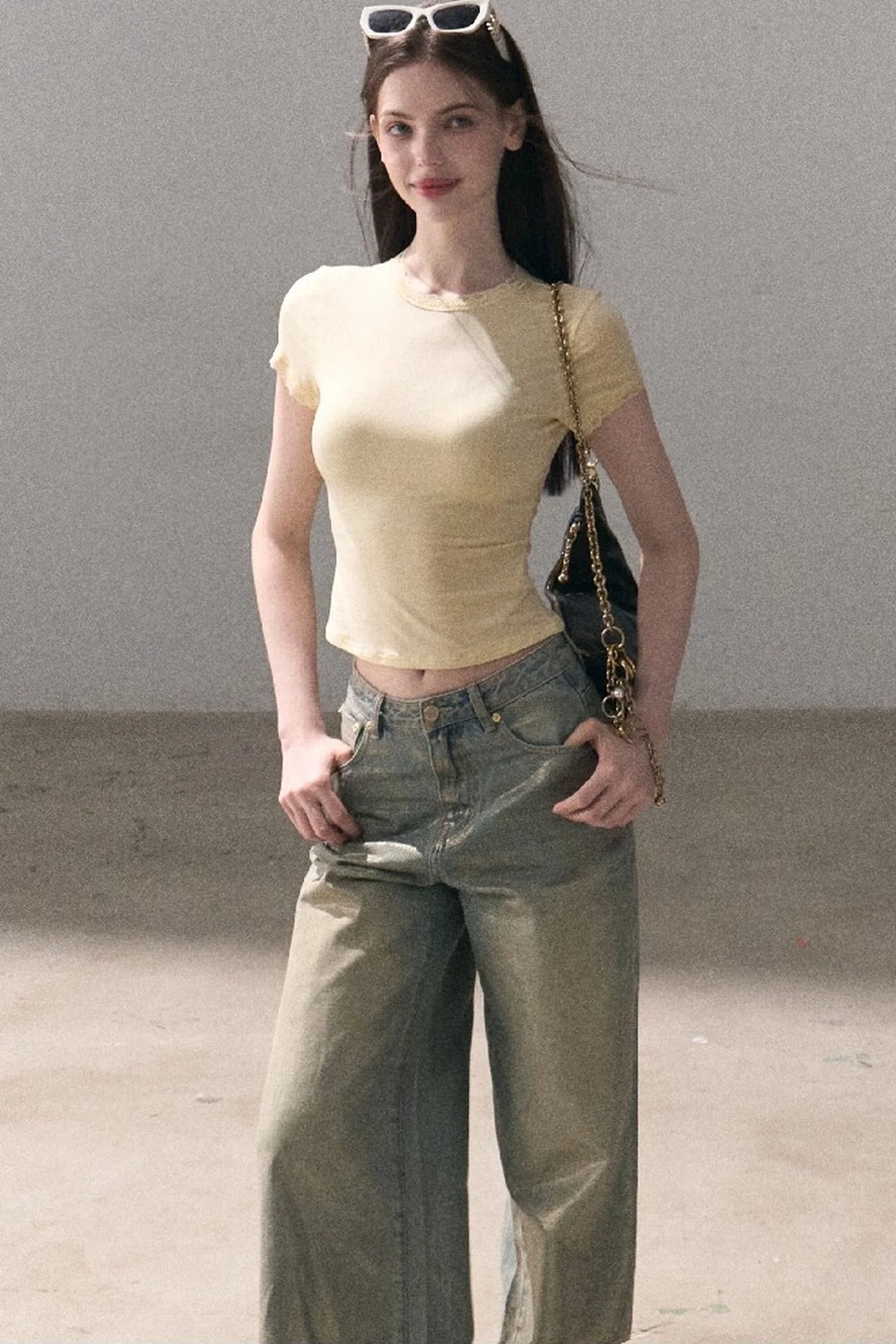 Retro Gradient Cotton Jeans