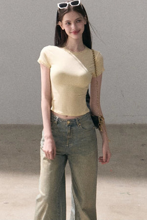 Retro Gradient Cotton Jeans