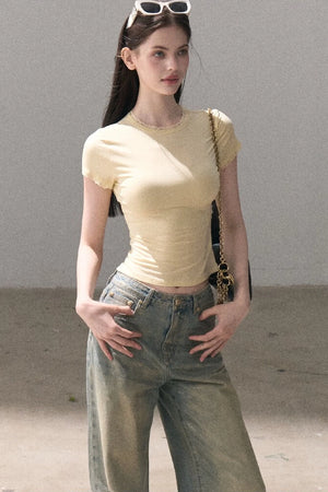 Retro Gradient Cotton Jeans