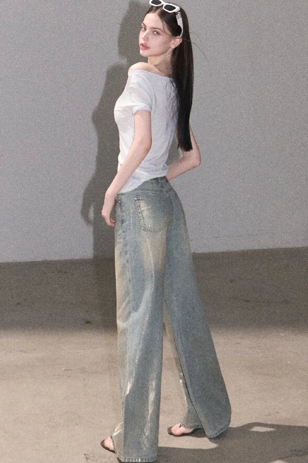 Retro Gradient Cotton Jeans